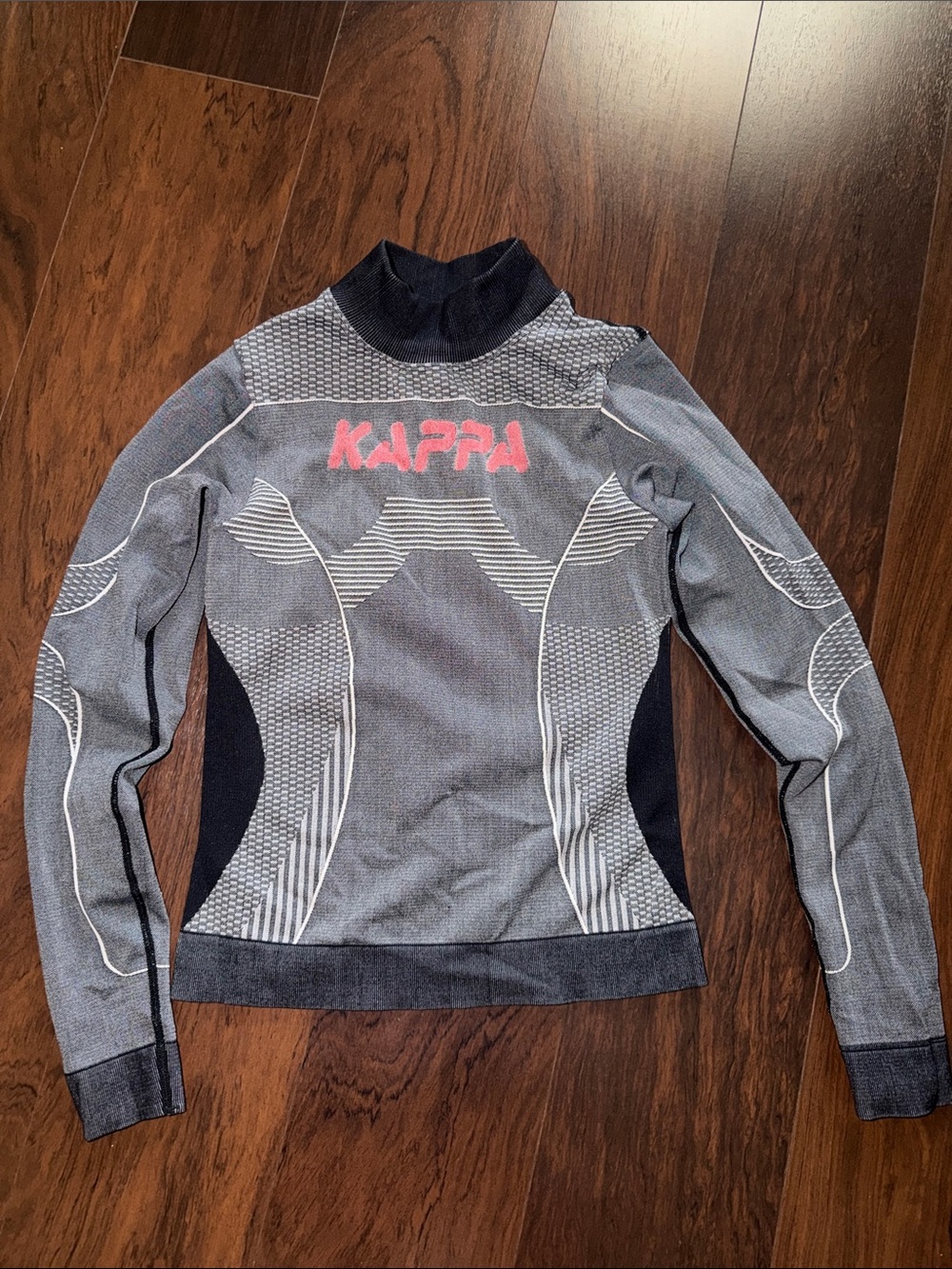 Kappa Gray and Pink Cowl-Neck Performance Top